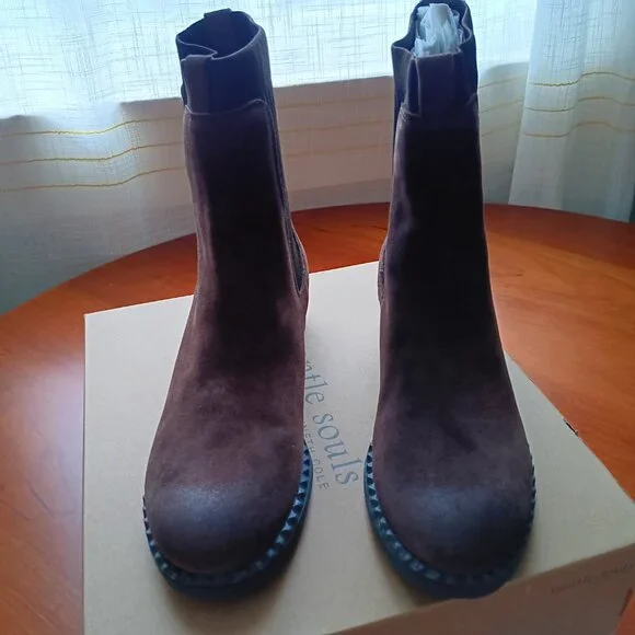 Gentle Souls by Kenneth Cole Chocolate Suede Boots - Picture 2 of 10